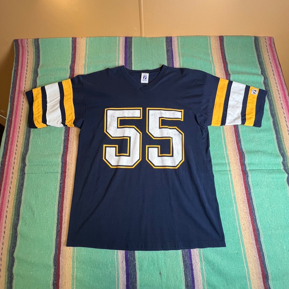 Junior Seau Jersey T-Shirt Mens L Blue San Diego Chargers 55 Vintage 90s logo 7
